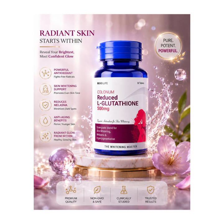 Colonum Reduced L-Glutathione 500mg Tablets (30 Tablets)