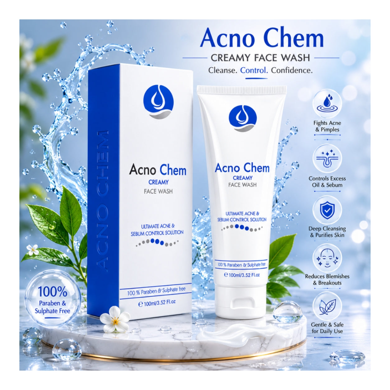 Acno Chem Acne Control Face Wash (100ml)